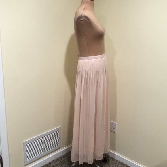 Urban Outfitters Sparkle & Fade Maxi Skirt Size 0 Blush Pink Pleated - Picture 3 of 9